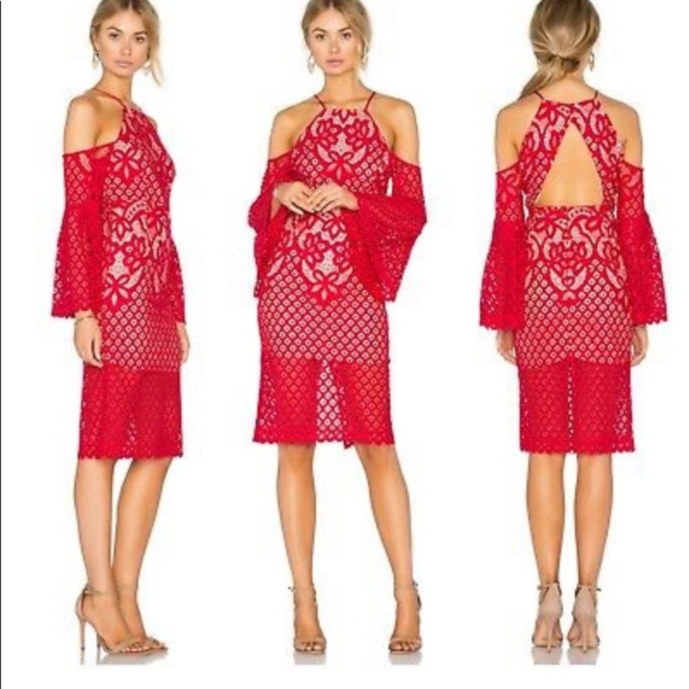 Bardot “Mila” red lace dress